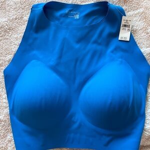 aerie Bright Blue Seamless High-Neck Sports Bra - BNWT!